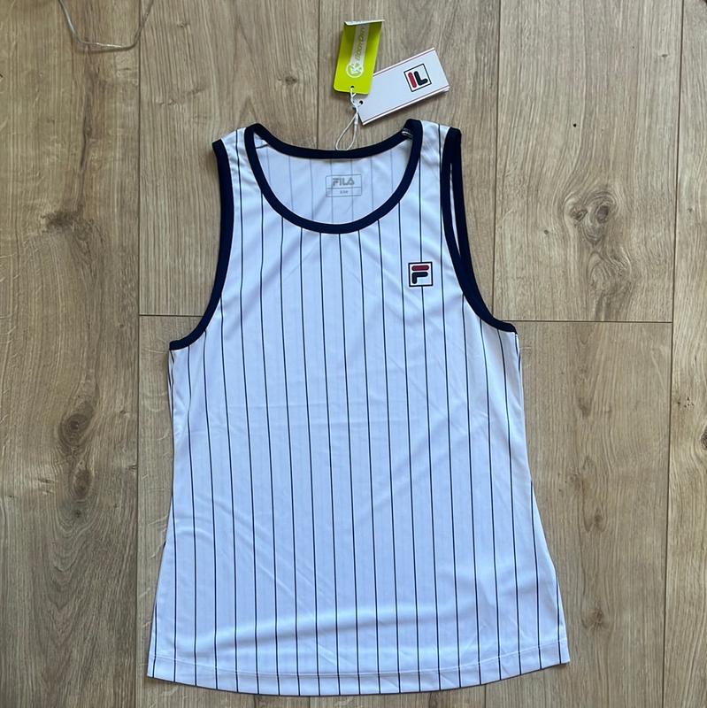 Image de Fila - Top Alma White/Peacoat Blue Stripes disponible sur ekwip