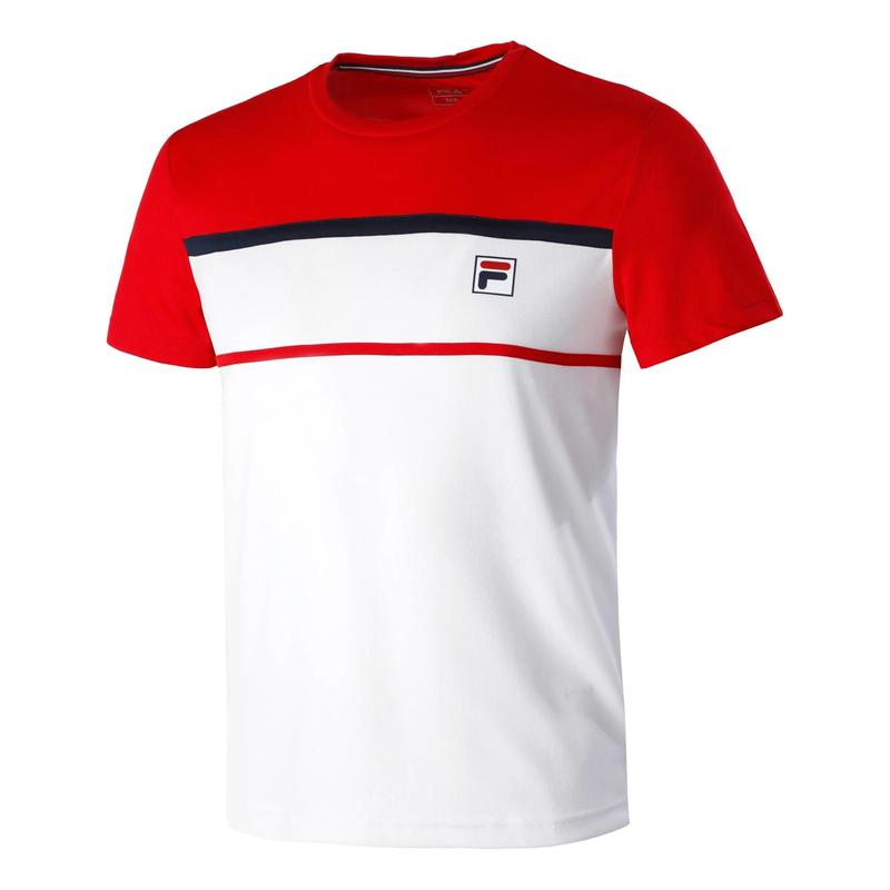 Image de Fila - T-Shirt Steve White/Fila Red disponible sur ekwip