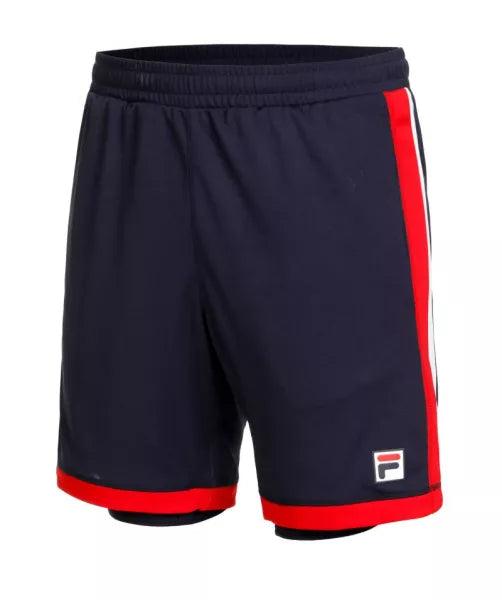 Image de Fila - Short de Tennis Fabio Navy/ Fila Red Comb. disponible sur ekwip