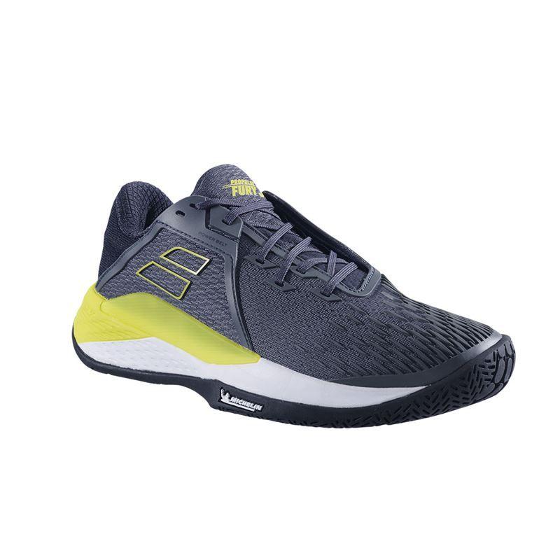 Image de Babolat - Chaussures de Tennis Propulse Fury 3  Bleu Marine/Jaune disponible sur ekwip