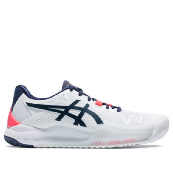 Image de Asics - Chaussures de Tennis Gel Resolution 8 Blanc/Bleu Marine disponible sur ekwip