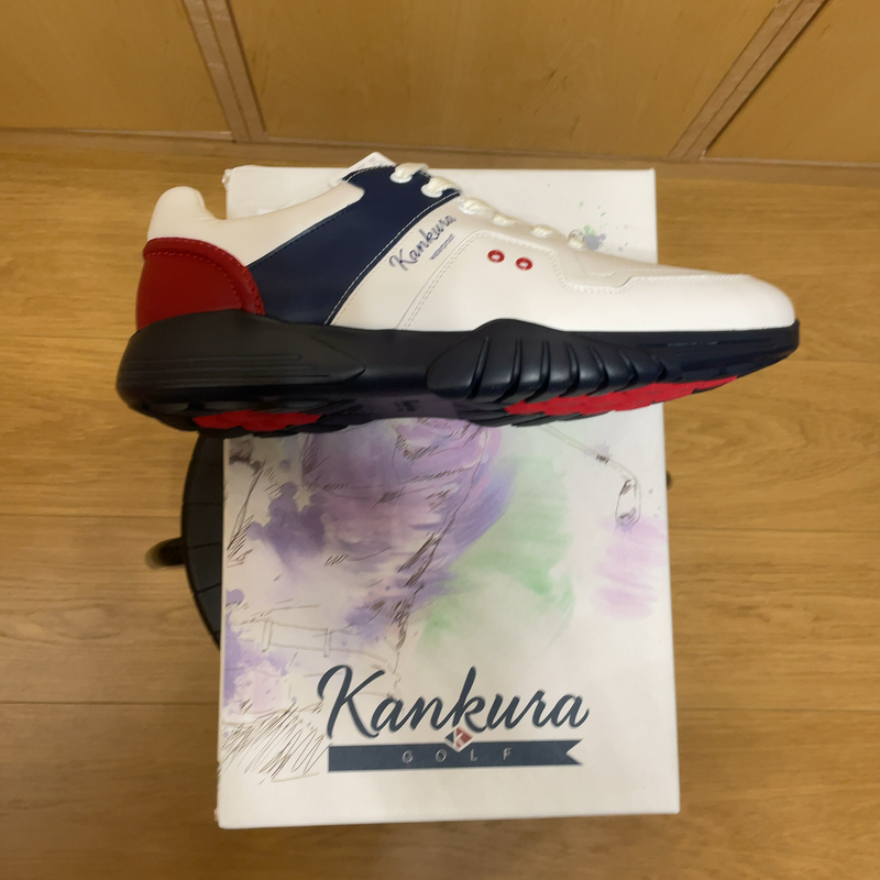 Image de Kankura - Chaussures de Golf Challenge 1 S20 Blanc/Bleu/Rouge disponible sur ekwip